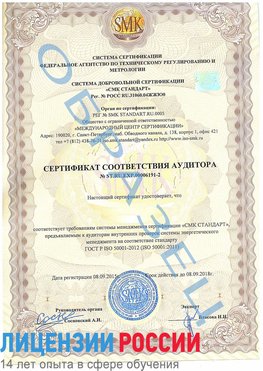 Образец сертификата соответствия аудитора №ST.RU.EXP.00006191-2 Учалы Сертификат ISO 50001